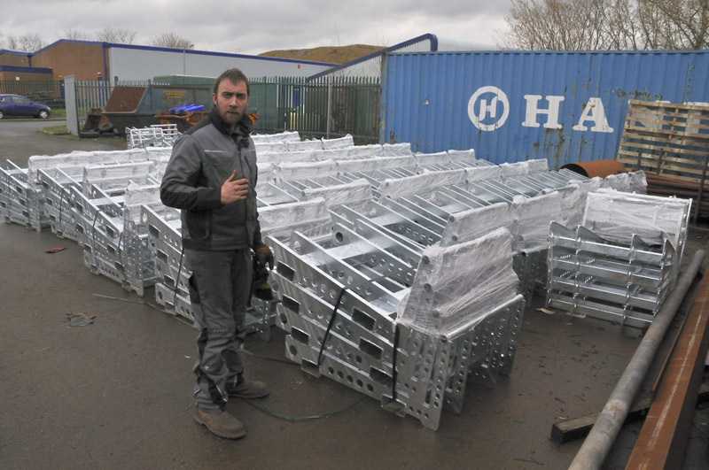 Galvanised slab-pallets at Mid & West
                      Wales Welding